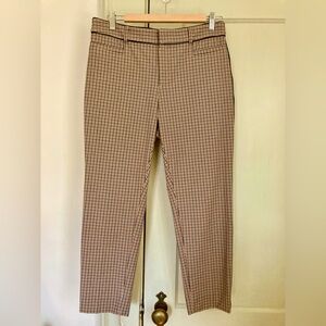8P slim ankle length Banana Republic pants with leather trim